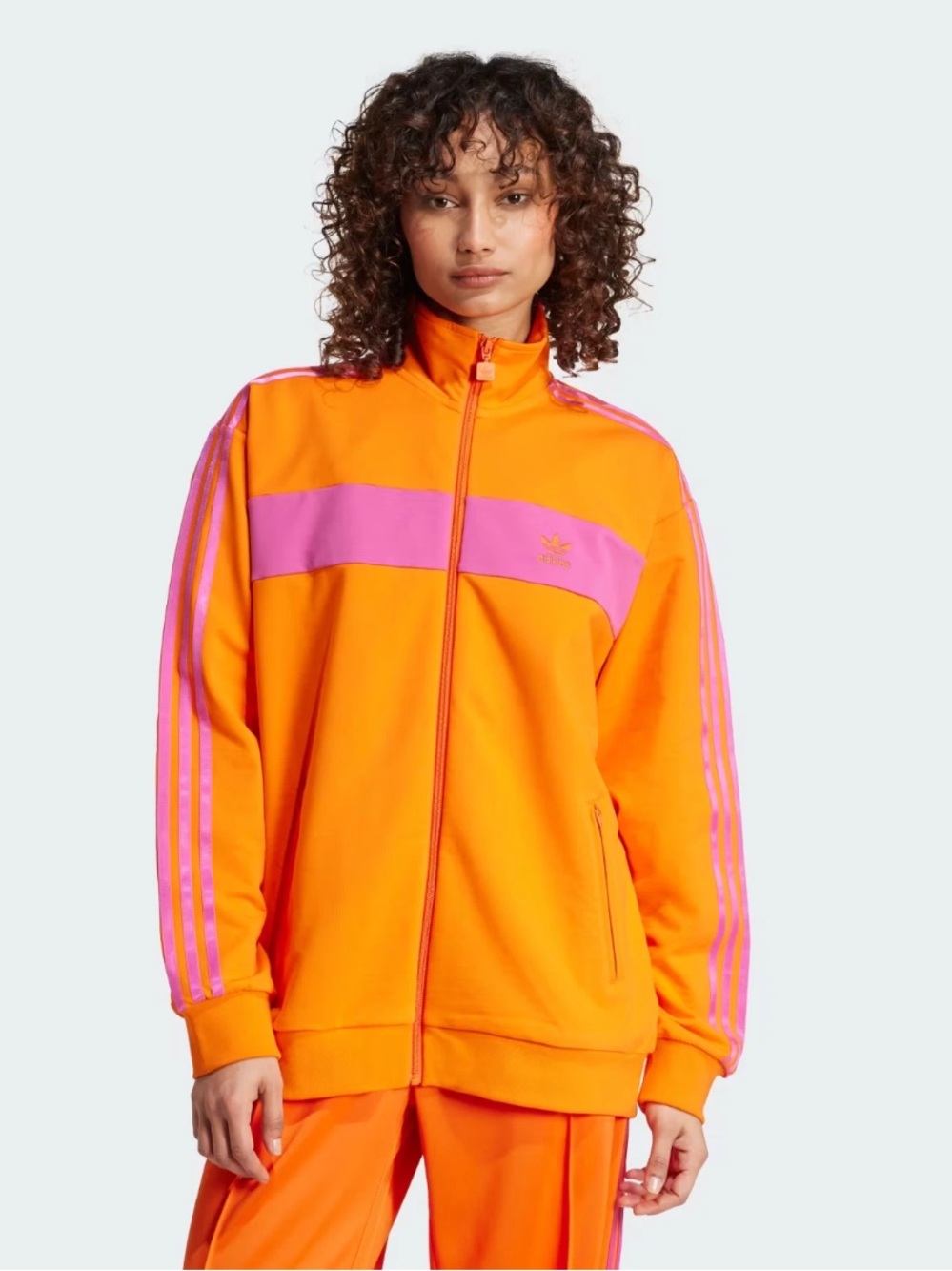 Adidas Orange and Pink Track Jacket | large